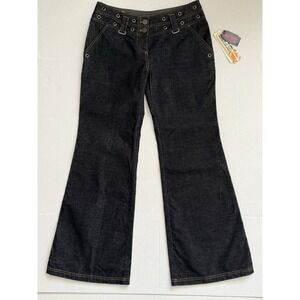Vintage Y2K ILLIG Hot Topic Jeans Size 9 Low Rise Grommet Flare Deadstock